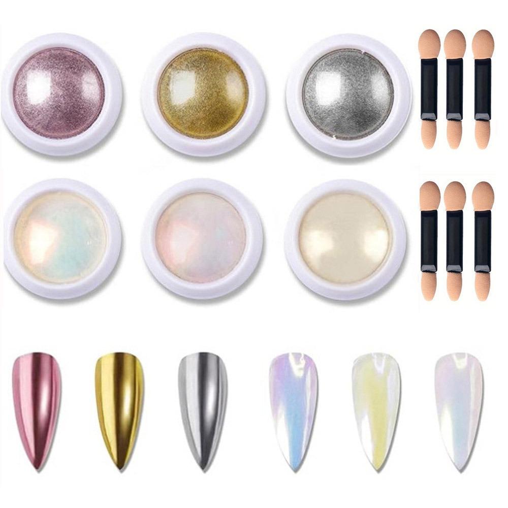 Gold Silver Mirror Nail Powder Rubbing Pigment Nail Art Decoration  Home Nail Design