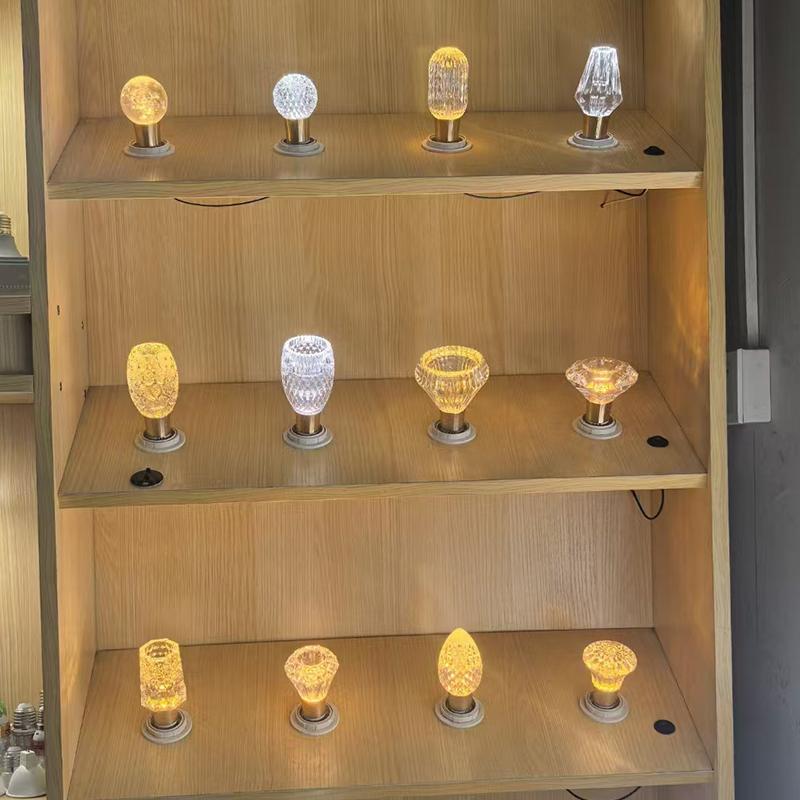 1Pcs E27 Holder Mini Pendant Light Acrylic Crystal Led Bulb Chandelier Fairy Lamp For Bedroom/Kitchen Decoration