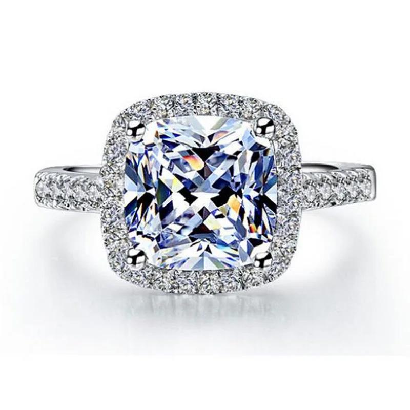 Glänzende Ringe aus 925er Sterlingsilber mit großem Zirkonia-Stein – Brautschmuck, Verlobungsring, Schmuck von Anel Jewelry