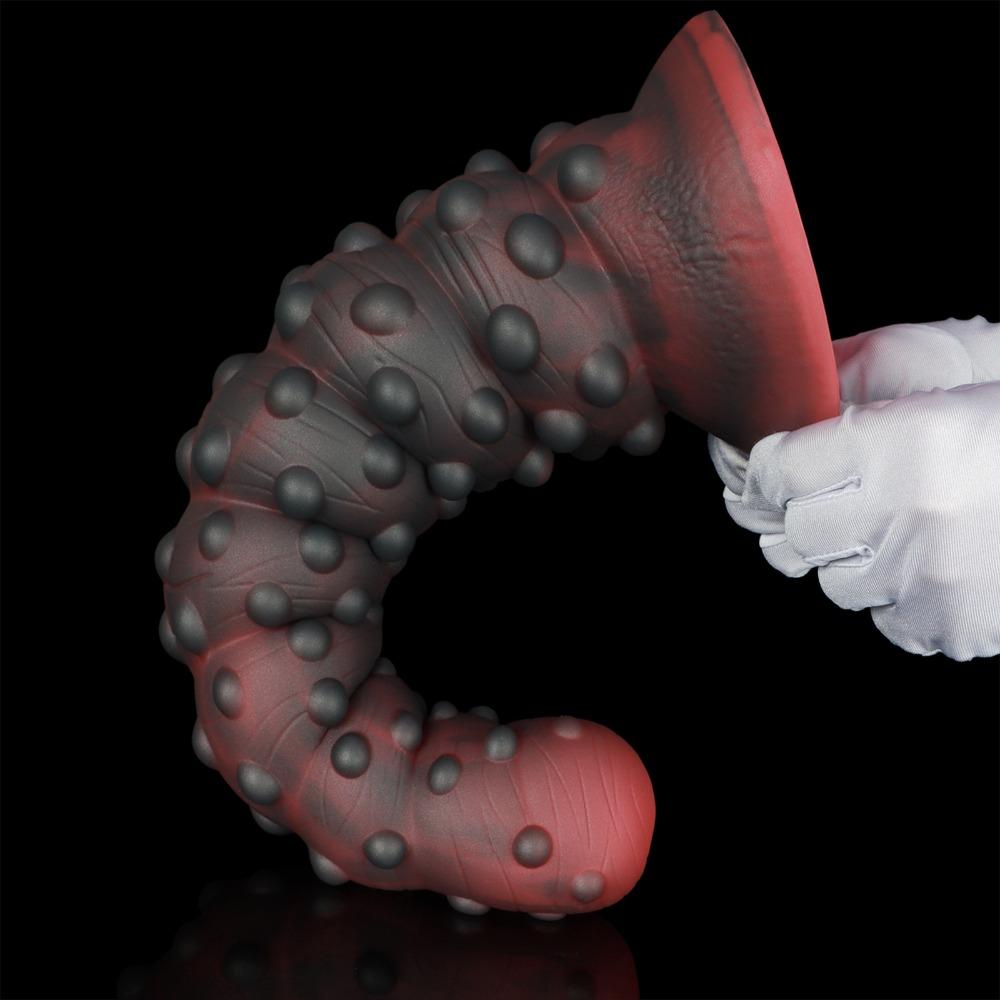 Extra Large Anal Plug with Ribbed Spines & Octopus Beads - Medical Grade Silicone Adult Toy for Men Women