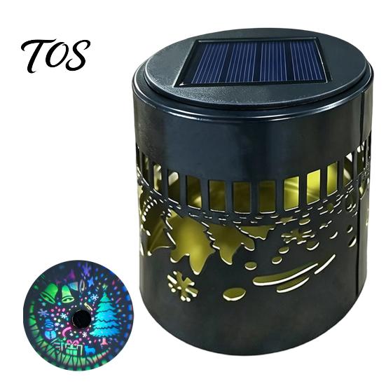 Festive Projection Lighting for Holidays Solar Christmas Light, Waterproof Metal Wall & Fence Lantern, Warm White And Multi Decorative Lamps