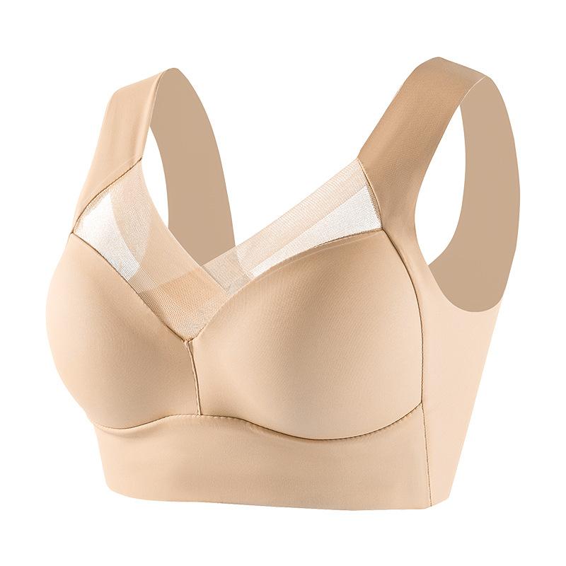 Plus Size Extended Fit Vest Style Seamless Bra, Wireless Fixed Pads Beauty Back Comfort Everyday Underwear for Women