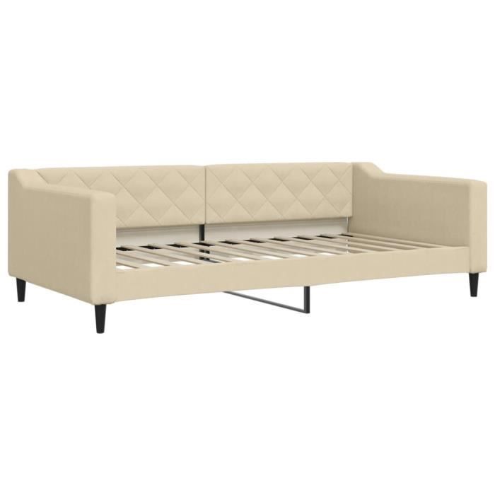 VidaXL Lit de repos crème 100x200 cm tissu 354170