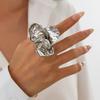 European and American Cross-Border Ins Style Design Metal Three-Dimensional Flower Ring Personality Pleat Petal Open Ring Ring