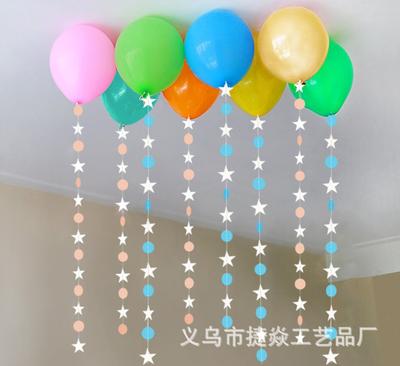 Bright Gold & Silver Paper Garland Star String Banners for Wedding Christmas Baby Shower Party Home Hanging Decor