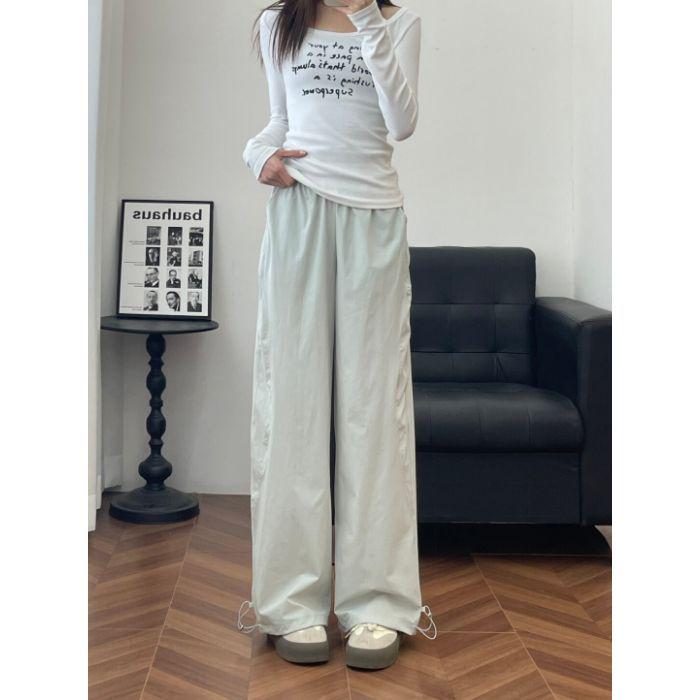 

Women s Navy Blue Sporty Wide-Leg Summer Trousers Medium світло-зелений колір