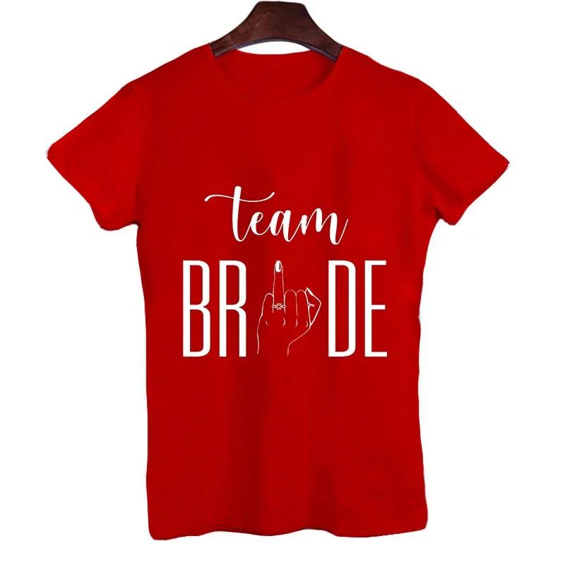 Summer Top Woman Clothing Future Bride Wedding Bachelorette T-shirt Short Sleeve Bride Ring Finger Bride Team Wedding Party Tees