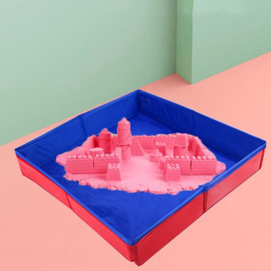 Piscină de nisip pătrată pliabilă din PVC, cu nisip, pentru copii, animale de companie, jucărie de plajă portabilă, cadă de baie pentru animale de companie, bază întărită, kit de joacă cu nisip reutilizabil