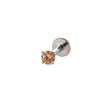 Colored Cubic Zirconia Inlaid Titanium Labret Stud (1.2*8mm) for Cartilage, Tragus, or Conch Piercing