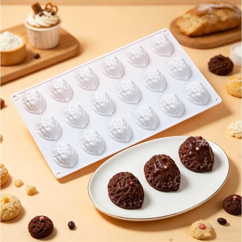 Multipurpose 18 Hole Silicone Nut Molds French Dessert Equipment For Crafting Chocolate Desserts And Sweet Cake