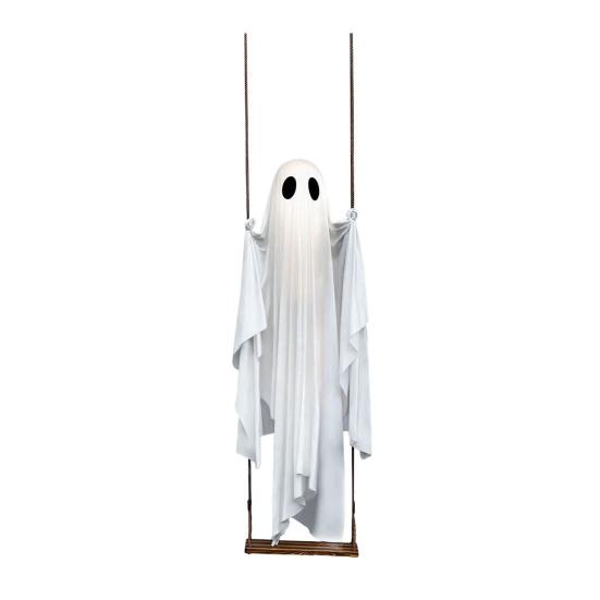 Halloween Outdoor Swing Ghost Decor 5 FT Large Hanging Swing Ghost for Front Porch Yard Tree Haunted House Party Decor