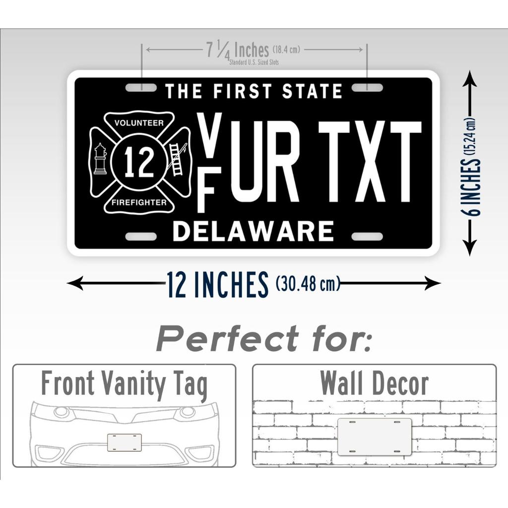 Personalized Delaware Volunteer Firefighter Themed Decorative Tag Ideal for Home Decor (Only Decoration)