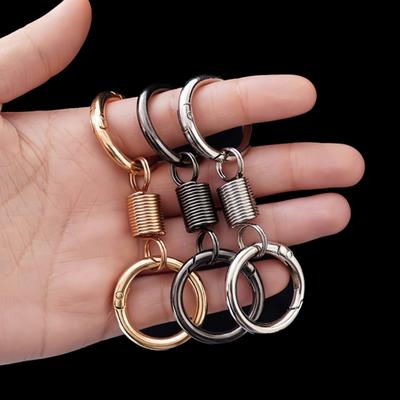 6 Buc Breloc Retro cu Inel Dublu cu Arc, Aliaj de Zinc, Anti-Pierdere, Elastic, Organizator de Chei cu Clema Tip Homar, Instrument Multifuncțional
