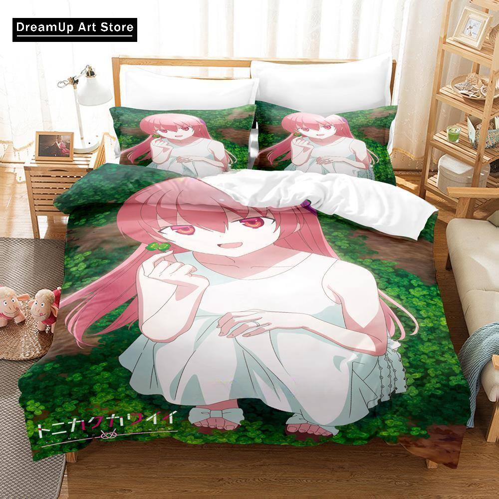 Anime TONIKAWA Měsíc pro tebe Povlečení Chlapci Dívky Jednolůžko Dvojlůžko Plná Velikost Povlak na přikrývku Povlak na polštář Postel Dospělí Ložnice