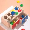 New Montessori Wooden Shape Color Match Coin Box Permanent Double Drawer Kids Sensory Toys Radish Blocks Box Toys for Baby Gifts