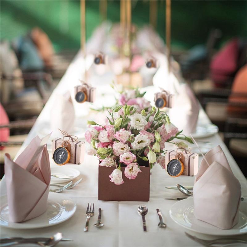 50x Compass Candy Box Valentines Day Candy Packaging Box for Wedding Sweets Packing-Box Ceremony Supplies Gold/Rose-Gold