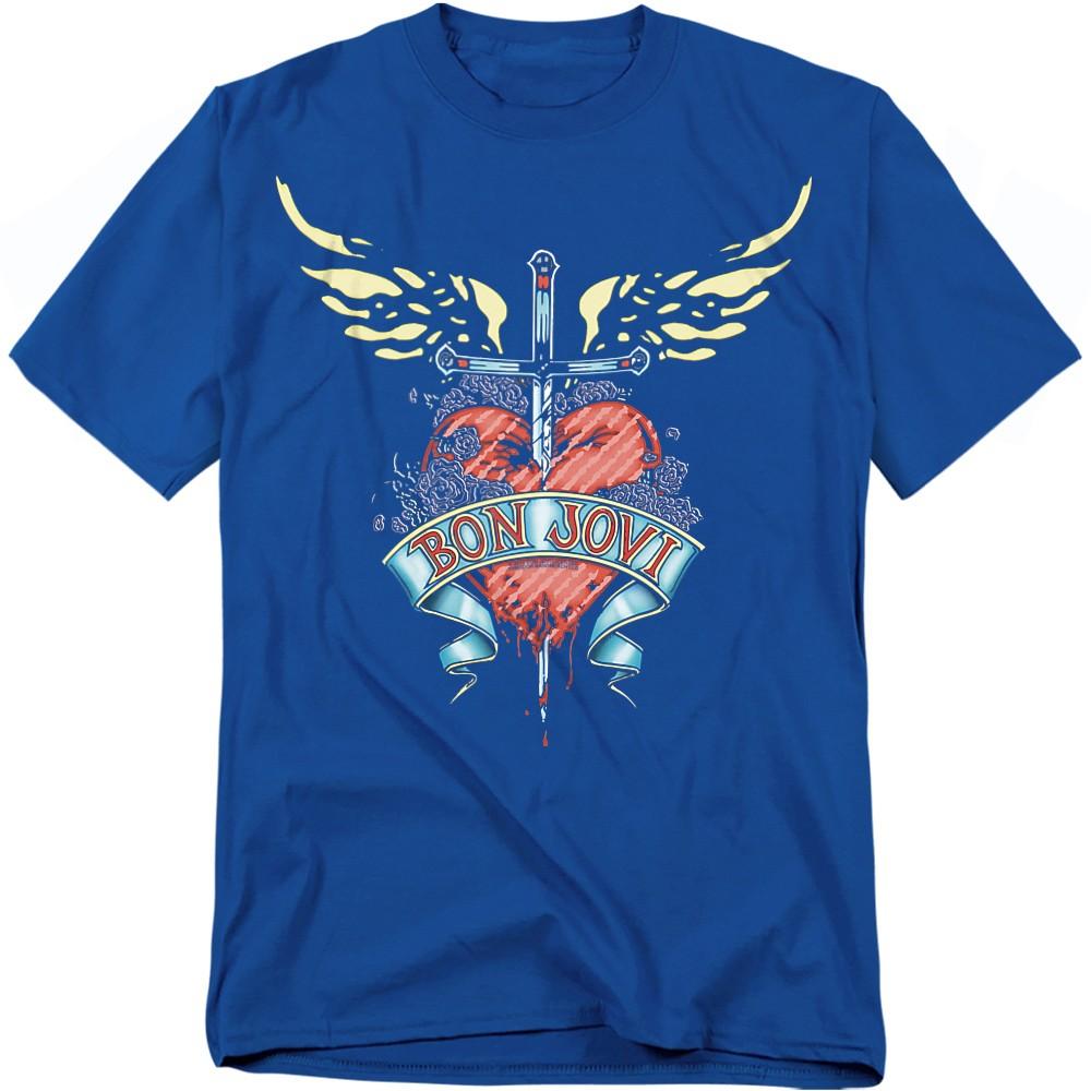 Bon Jovi Daggered T-Shirt S-4XL Royal XL