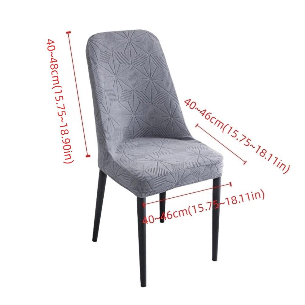 Seat Cover Jacquard Chair Cover Dustproof Kitchen Chair Protector Elastic Arc Chair Cover  Office
