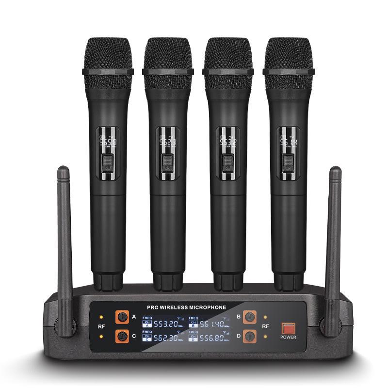 Professional Wireless Handheld Microphone for Stage, Speech, Outdoor, KTV, and Home Use – One-Drag-Four Compatibility