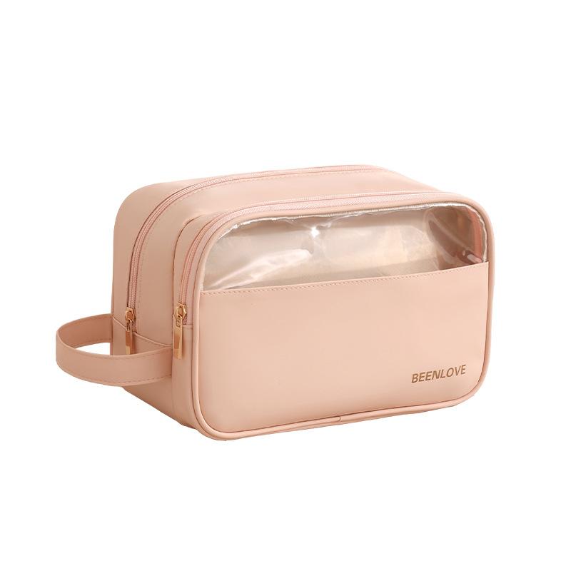 Handheld Makeup Bag Toiletry Bag Portable Travel Waterproof Wash Bag Large Capacity Double-layer Cosmetics Storage Bag Handbag