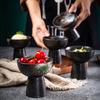 Japanese Ice Cream Ice Cream Bowl Creative Baking Dessert Pudding Cup Black Ceramic Tableware
