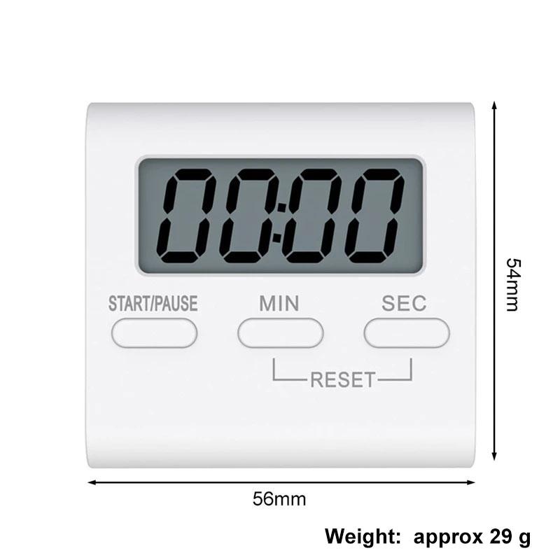 White Digital Kitchen Timer Cooking Timer LCD Digital Manual Countdown Mechanical Digital Kitchen Timer Magnetic Kitchen Gadgets