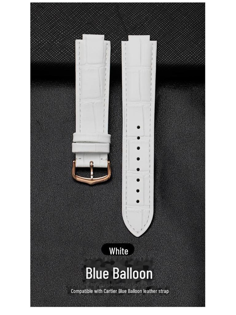 Blue Balloon Uhrenarmband aus echtem Leder für Damen und Herren, wasserdicht, hochwertiges Rindsleder, konvexe Oberfläche