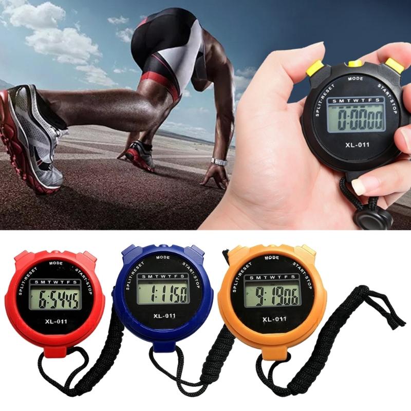 Chronograph Stop Watch Electronic Stopwatch Portable Outdoor Running Training Timer Handheld Digital Coaches Timer