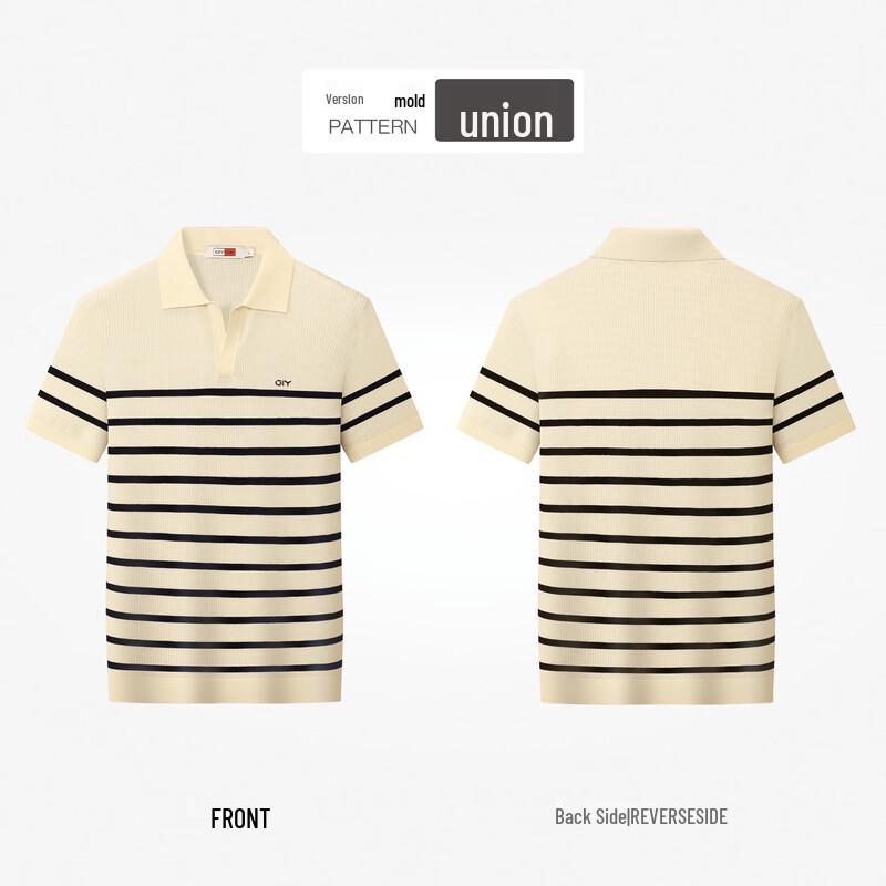 Goldlion GY Herren Poloshirt mit kurzen Ärmeln aus Maulbeerseide-Mischgewebe