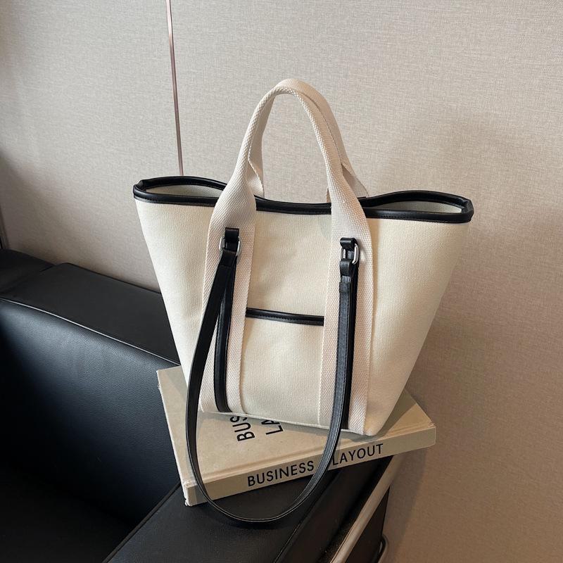 Women's 2025 Canvas Shoulder Tote Bag - High-Capacity, Handbag & Commuter Style