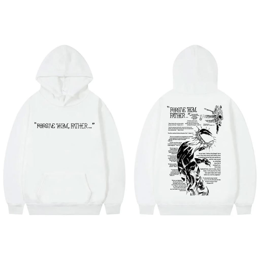 Christian Religious Jesus Forgive Them Father Hoodie Fashion Vintage Hooded Sweatshirts Men's Women's Casual Oversized Pullovers