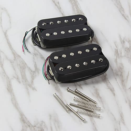 FLEOR Alnico 2 Humbucker Pickups HBA2 E-Gitarre Humbucker Hals- und Steg-Pickup-Set, Schwarz