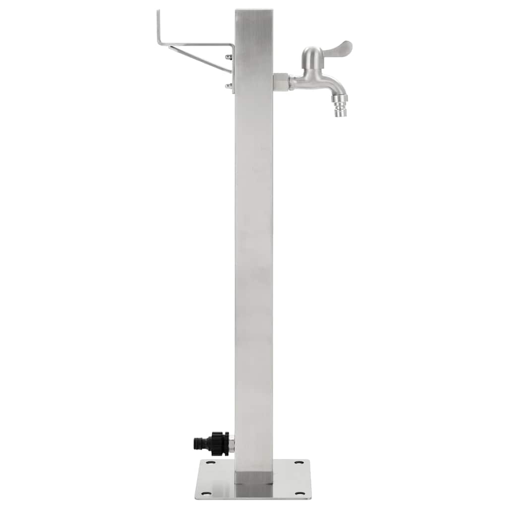 vidaXL Garten-Wassersäule Edelstahl Quadratisch 65 cm