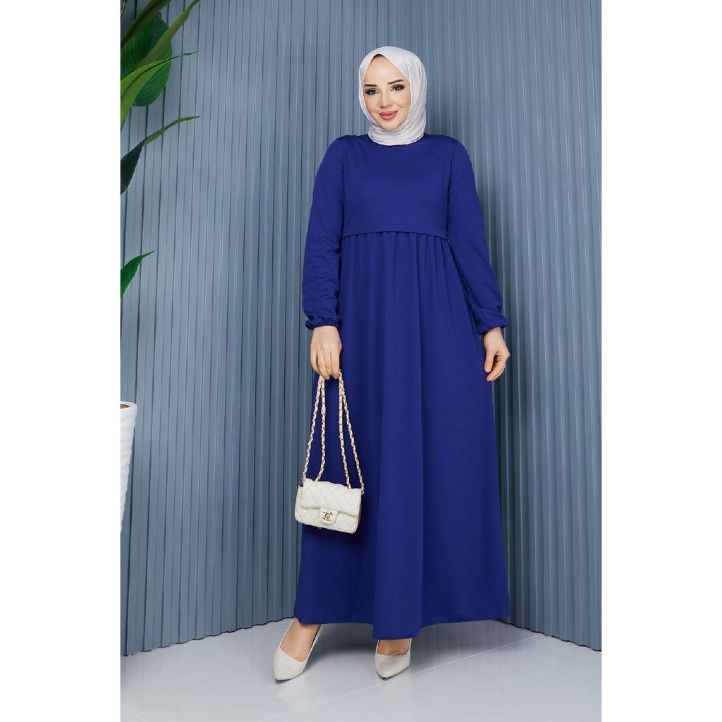 Gathered Waist Dress Plum