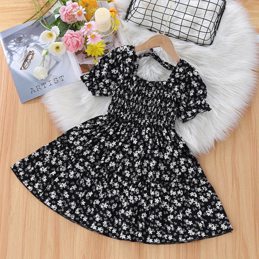Girls' Summer Dress New Baby Bubble Sleeve Princess Dress Children's Summer Fashion Fairy Dress