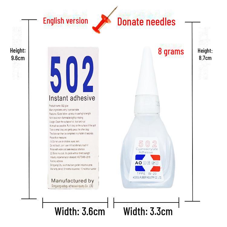 

Моментальный клей Odegu 502 - маленькая бутылочка 8 г, универсальный сильный клей, популярный продукт