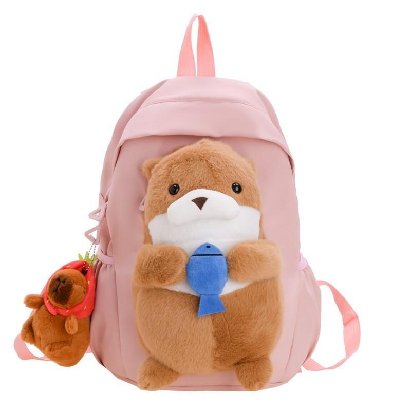 School Spacious Nylon Bag For Toddlers With Cute Animal Design And Fit Comfortable