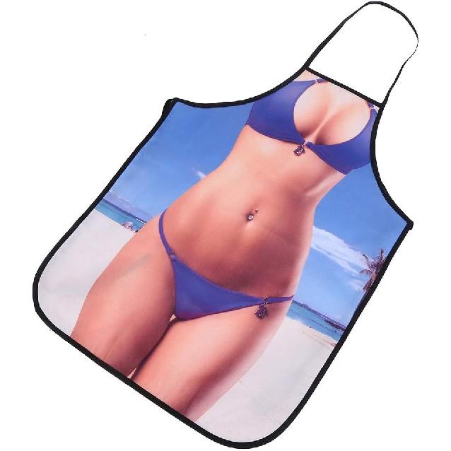Funny 3D Cooking Apron - Waterproof, Sexy Man or Woman Bikini Apron