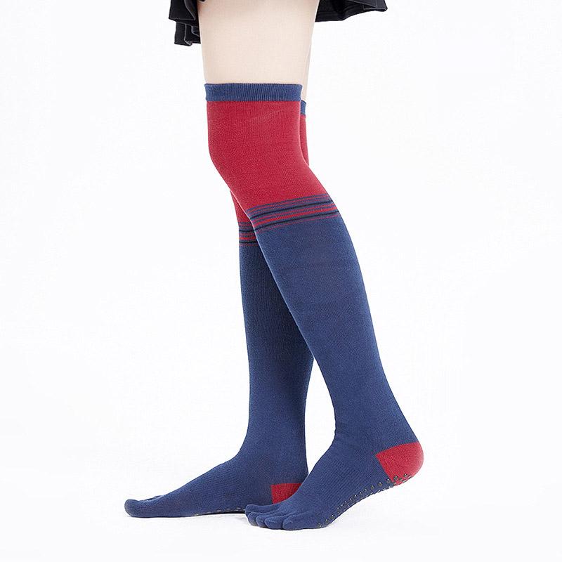 Long Non-Slip Stockings Five Fingers Grip Over Knee High Thigh Sock Women Autumn Winter Sport Dance Yoga Pilates Socks with Toes