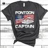 New Pontoon Captain American Flag Boat Lake Boating Beer Gift Tshirt For Unisex Tee Shirt Cotton T Shirt Unisex Fashion Funny New