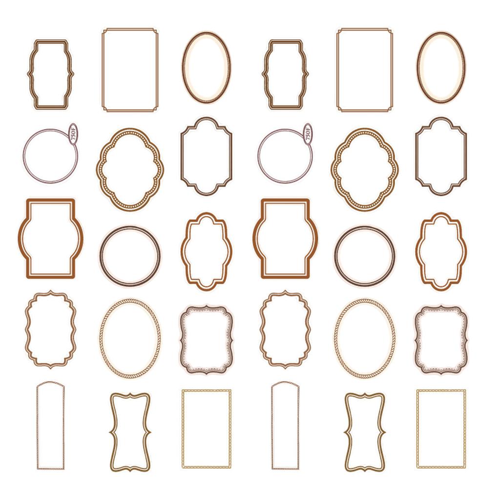 30 Peças/Conjunto Moldura Decorativa Vazada Molduras Vintage para Scrapbook Moldura Retrô para Decoração de Criação de Cartões de Jornal