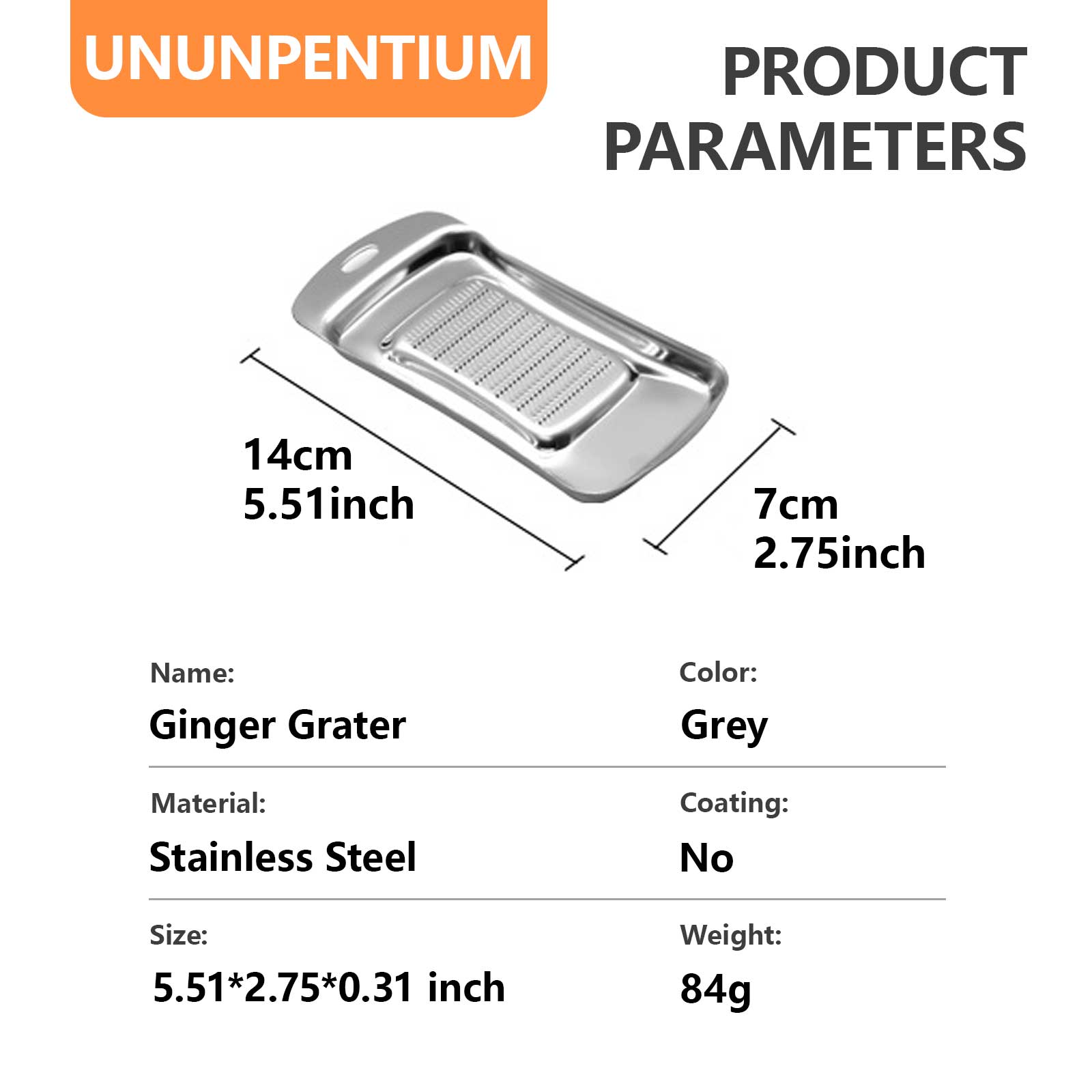 Stainless Steel Ginger Grater Tool Kitchen Grinder Zester Tool for Garlic for Mincing Garlic Ginger and Food Preparation