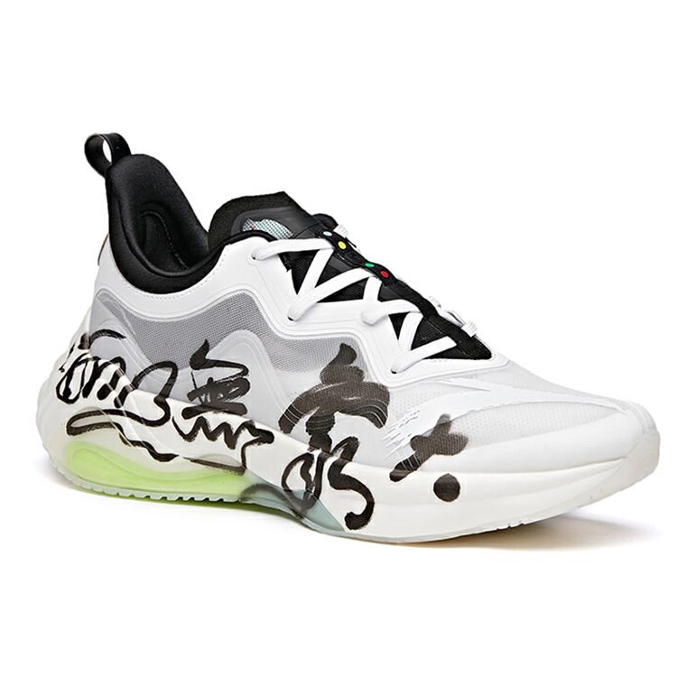 Anta Star Series Xingluan Ink Rhythm Flying White Low Top Running Shoes Women Running Shoes Black 122035518A-2