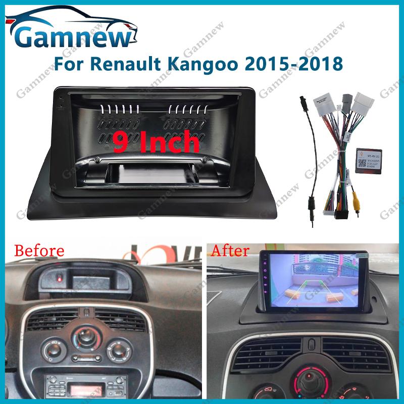 9 Inch 2din Car Fascia For Renault Kangoo 2015- 2018 Stereo Double Din Car Dvd Frame Install Panel Dash Mount Installation