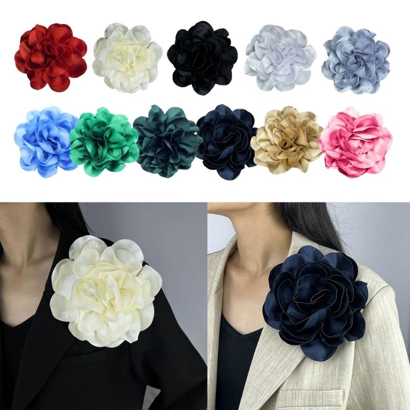 Brosche im französischen Stil Modische Blume Anstecknadel Handgefertigte Seidenblumen Geformte Anstecknadel Schmuckaccessoire für Frauen