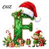 Durable Hanging Letter Decoration 26 Alphabet Christmas Ornament, Personalized Letters Acrylic Tree with Santa Hat Pendant And Elf Boy for Xmas Mantel