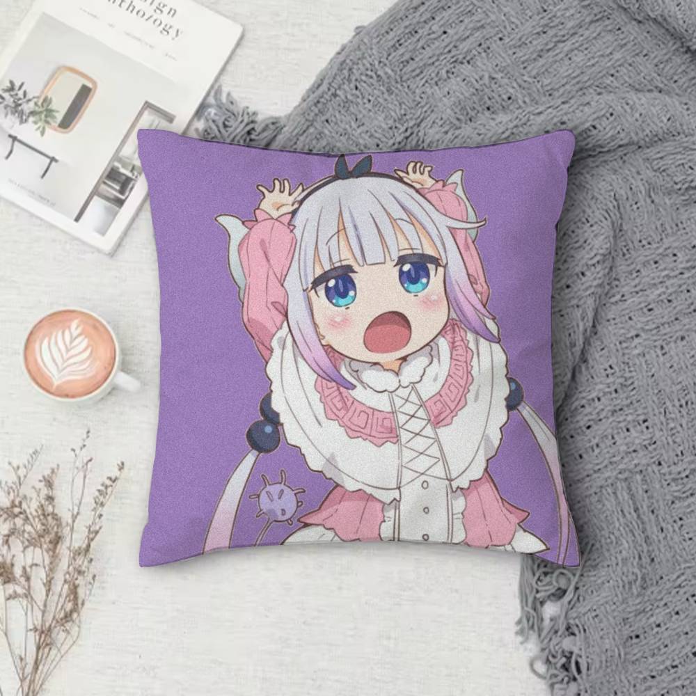 MMiss Kobayashis Dragon Maid Doublesided Printed Square Decorative Cushion Cover for Sofa Living Room Home Decor