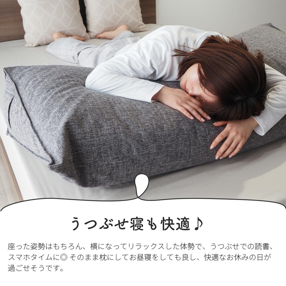 and Backrest Single Bed Triangular Watching While Backrest Large Triangular Body Pillow [Bed Mattress] Cushion, Generous, (Width 97cm), Gray,