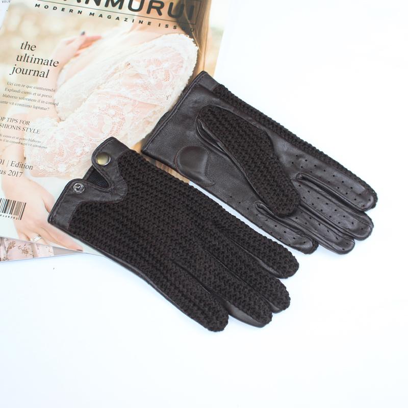 High Quality Women's Sheepskin Gloves Leather Fashion Touch Screen No Lining Thin Section Spring Riding Driving Gloves Autumn