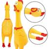 Yellow rubber squeaky chicken, screaming sound monster chicken, children's toy, pet toy, stress relief toy